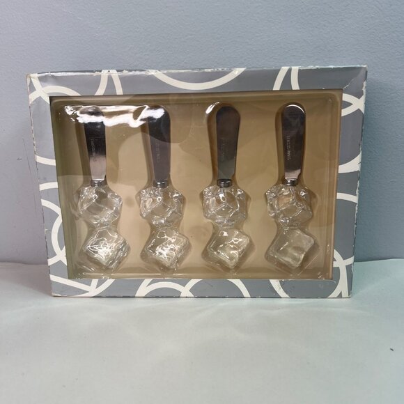 Dept 56 Ice Cubes Spreader Knife Set of 4 Christmas Holidays Like New - Picture 1 of 8